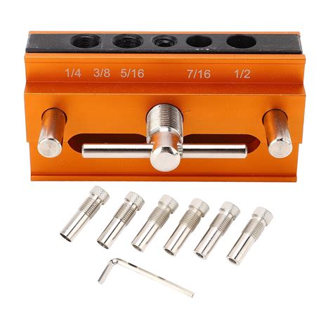 Self Centering Dowel Jig Kit Aluminum Alloy Anodized Orange Surface