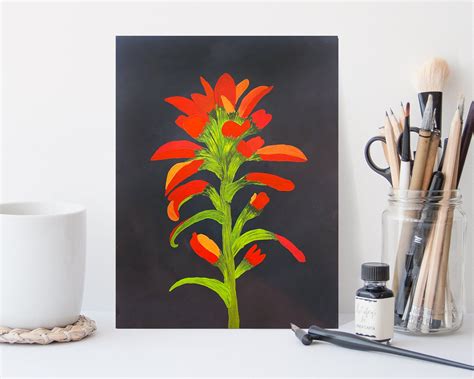 Original Indian Paintbrush Wildflower Painting