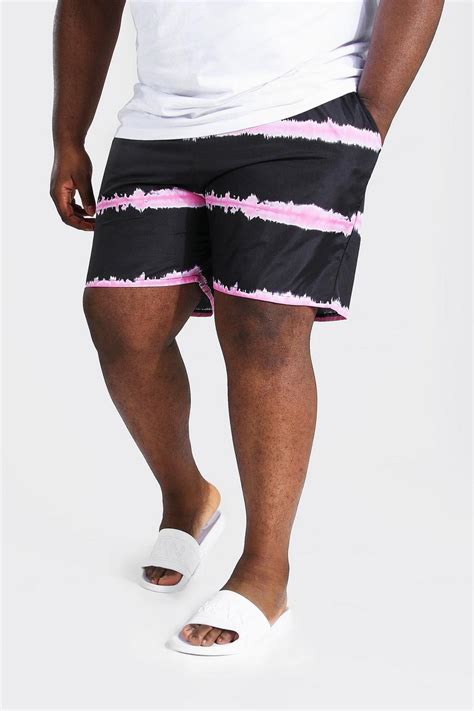 Mens Plus Size Tie Dye Print Swim Short Boohoo Uk