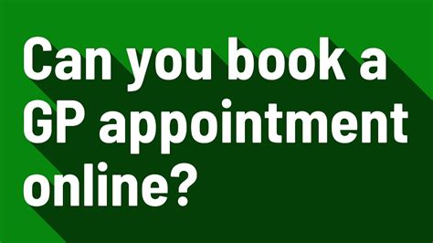 Can You Book A Gp Appointment Online Youtube