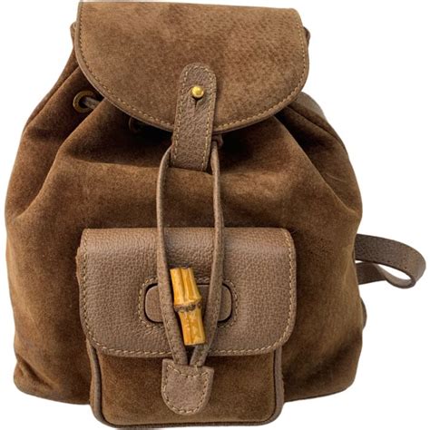 Gucci Bamboo Handle Suede Backpack Catawiki