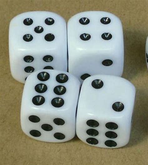 2017 12mm Mini 6 Sided Dice D6 White Normal Dice Black Point Bosons