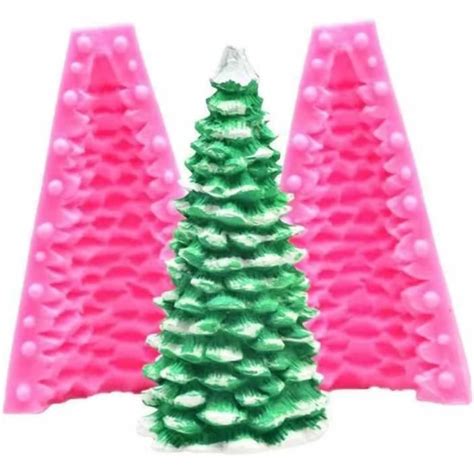 Moule À Bougie En Silicone 3D En Forme De Bougie Pour Sapin De Noël En