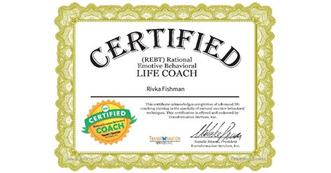 This Certificate Acknowledges Completion Of Advanced Life Coach