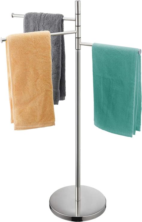 Amazon Freestanding Towel Rack Stand With 3 Swivel Arms For