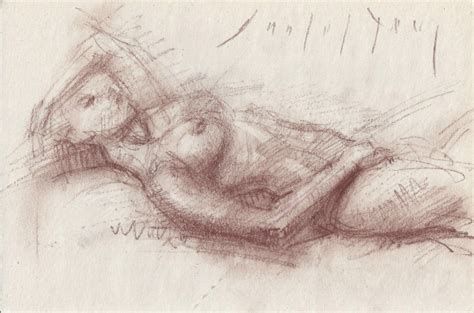 Daily Painters Marketplace Laying Female Nude Conte Sketch