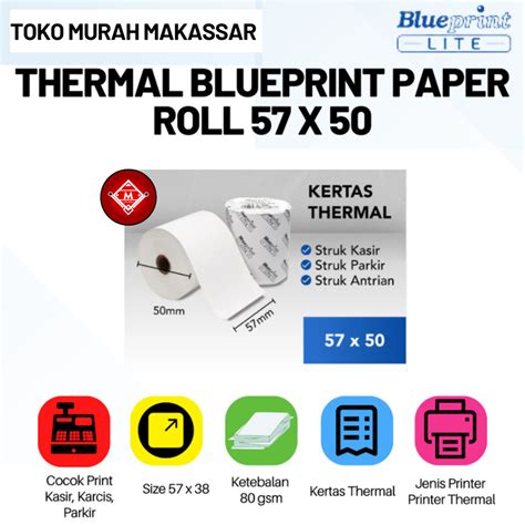 Jual Kertas Thermal Struk Roll Kasir Blueprint 57 X 50 Mm BP PROL02