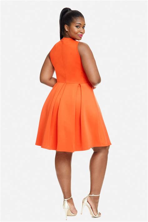 Plus Size Sunset Cutout Pleated Flare Dress Fashion To Figure Plus