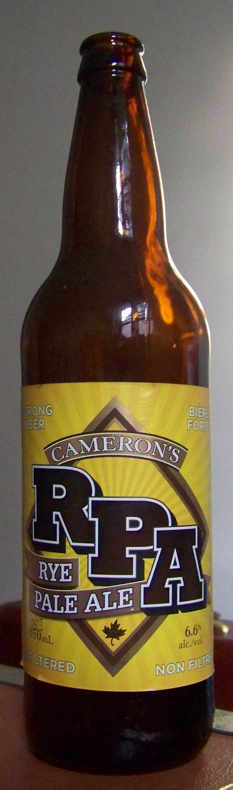 Beer Maven Rye Pale Ale Camerons Brewing Canada Ontario