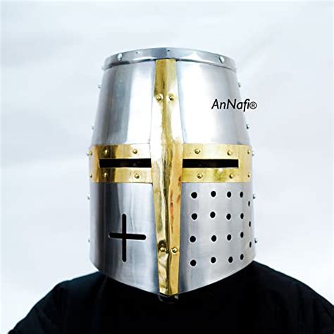 Annafi® Crusader Helmet Medieval Templar Crusader Knight Armor Helmet Greek Roman Spartan