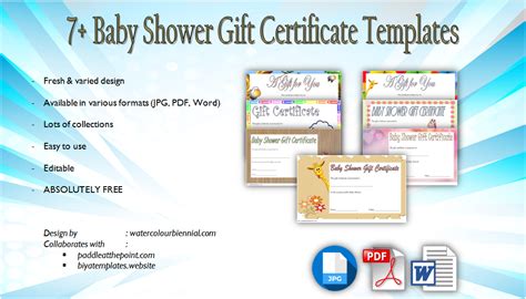 Baby Shower Gift Certificate Template Funny Designs