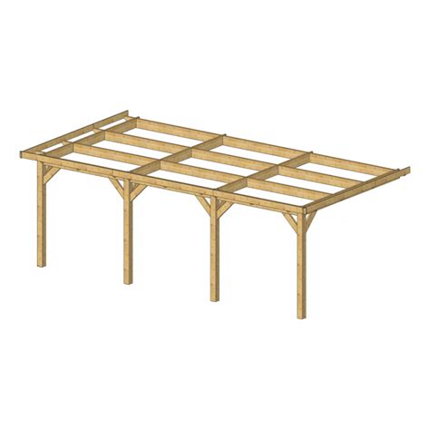 Carport en Bois pour Abri Camping Car Adossé 4 5 x 8 0 m Abris Jardin Azur