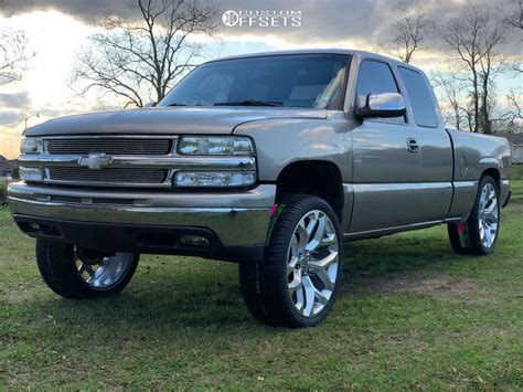 1999 Chevrolet Silverado 1500 With 24x10 33 Strada Replicas Gm Snowflake Replica And 30535r24