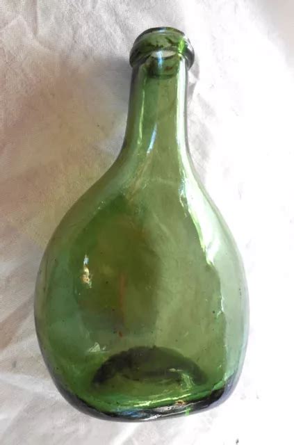 ANCIEN PETIT POT FLACON BOUTEILLE EN VERRE SOUFFLE ART POPULAIRE XIX