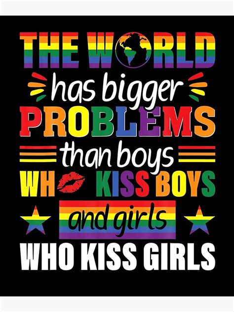 Rainbow Lgbt The World Has Bigger Problems Gay Pride Poster By Dorlahale Redbubble