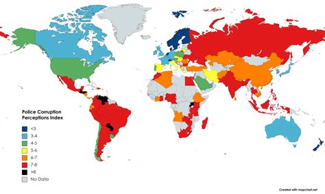 Police Corruption Perception Index By Country R Mapporn