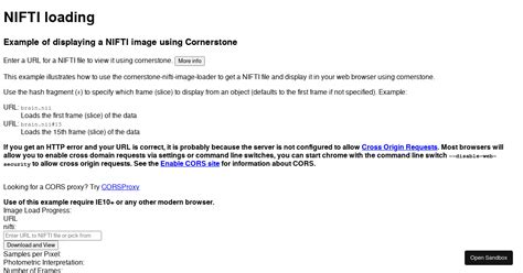 Cornerstone Nifti Image Loader Examples CodeSandbox