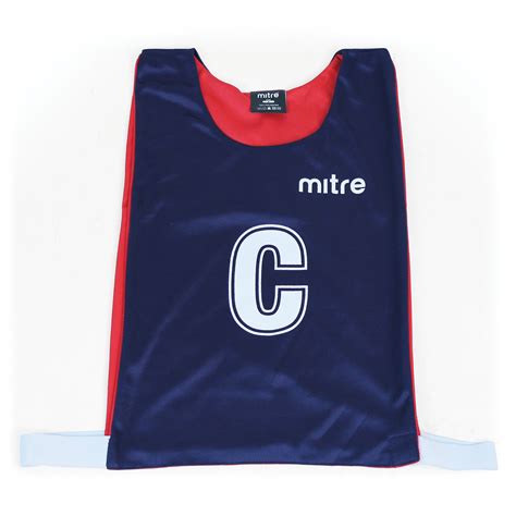 Mitre Pro Reversible Netball Bib Set Navy Bluered Set Of 7