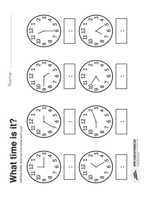 Telling Time Worksheet 2 | PDF