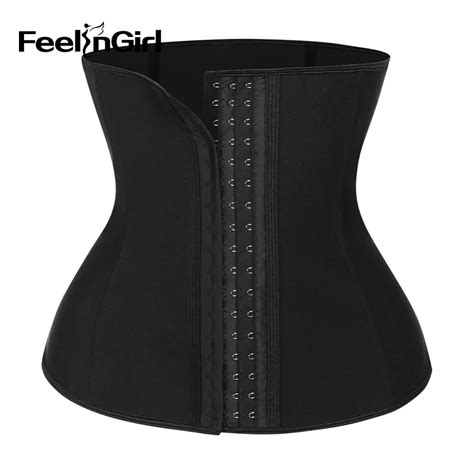 Feelingirl 4 Stele Bone Waist Cincher 100 Latex Faja Waist Trainer