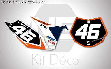 Kit déco fond de plaque numéro KTM SX SXF DAFY Team 2023 50 65 85 125