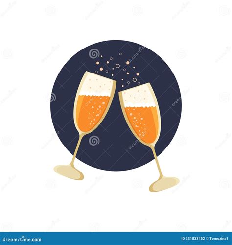 Clinking Glasses With Champagne Pop Art Vector 114696322