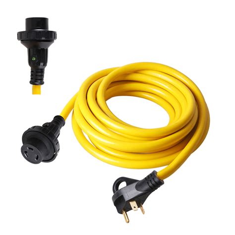 25 foot 30 Amp RV Extension Cord Twist Lock With Signal Light Trekpowe ...