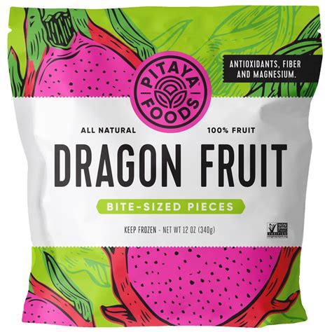 Buy Pitaya Foods Natural Dragon Fruit Cubes Pre Packaged Frozen