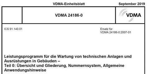 Einheitsblätter VDMA 24186 Wartung von TGA Anlagen cci Dialog GmbH