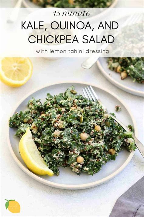 Kale Quinoa Salad Lemon Dijon Dressing Recipe Lemon Tahini