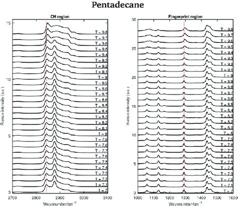 Raman Spectra Of Pentadecane In The Ch Stretching And Fingerprint