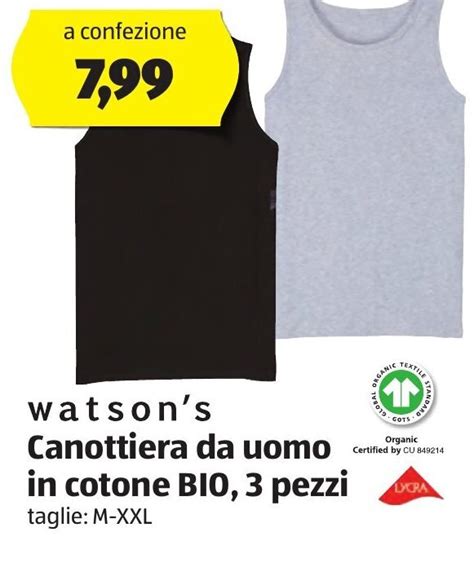 Watson S Canottiera Da Uomo In Cotone Bio Pezzi Offerta Di Aldi