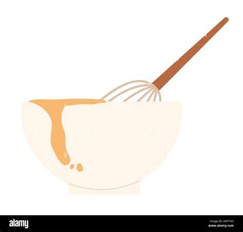 Mixing Bowl With Whisk Mixing Ingredients Cooking Bakery Bowl Vector