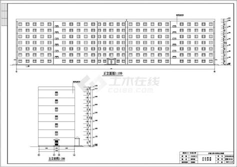 南宁市某高等学院11万平米7层框架结构宿舍楼建筑结构设计cad图纸居住建筑土木在线