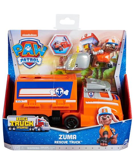 Paw Patrol Big Truck Pup S Zuma Transforming Toy Trucks With Collectible Action Figure Macy S