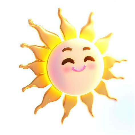 Um Sol De Desenho Animado Um Rosto Rosa Est Sorrindo E O Sol Est