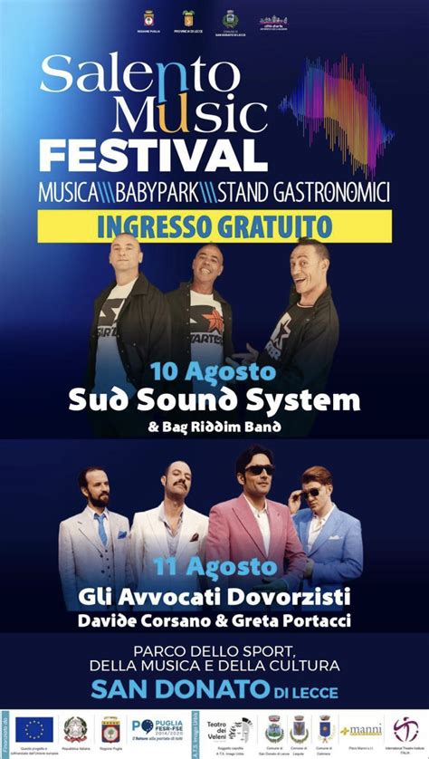 Salento Music Festival 10 E 11 Agosto A San Donato Corriere