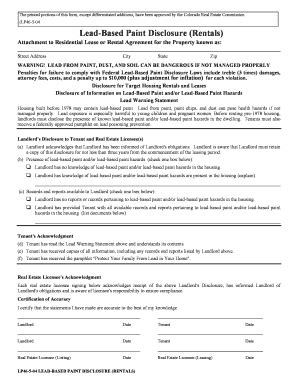 Fillable Online Attachment To Residential Lease Or Rental Agreement For