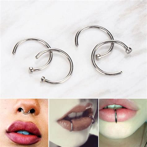 Lip Jewelry Hoop Ring Faux Lip Ring Lip Piercing Clip On Lip Ring Fake