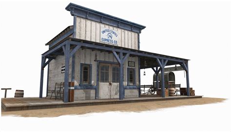 3D wooden old train station - TurboSquid 1617644