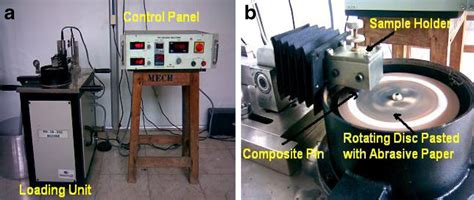 A Pin On Disc Abrasive Wear Testing Machine B Pin In Loading Position