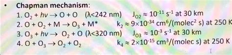 Solved Estimate The O O Ratio In Chapman Mechanism At Chegg