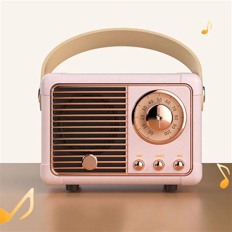 Retro Kablosuz Bluetooth Uyumlu Hoparl R Vintage FM Radyo Ta Nabilir