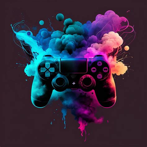 Game Room Decor Smoke Gaming Controller Poster Png Gamer Life Digital