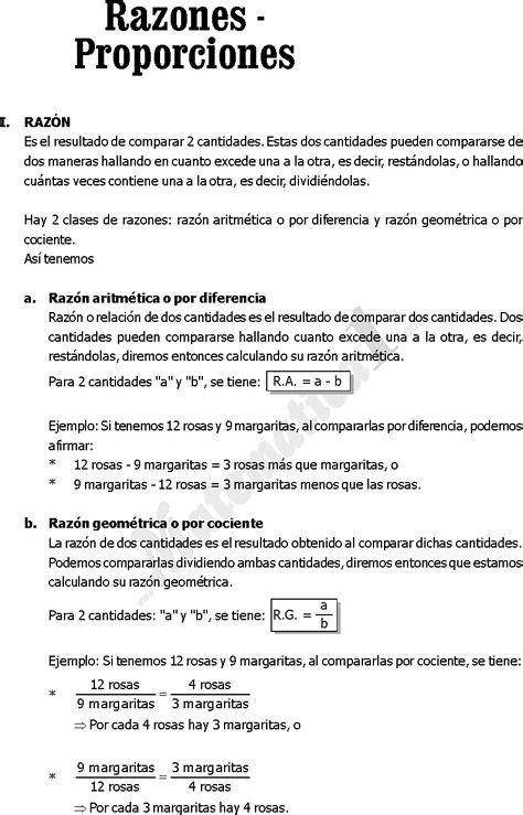 Ejercicios De Aritmetica De Sexto De Primaria Razones Y Proporciones Regla De 3 Tanto Por