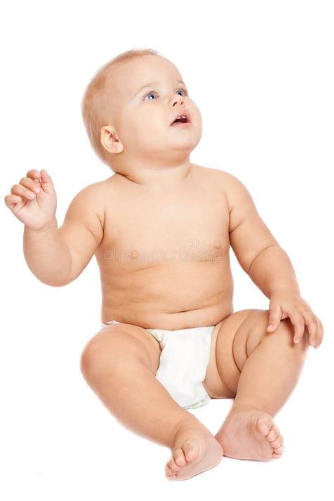 Smiling Baby Sitting On The Floor Stock Photo Image Of Expression