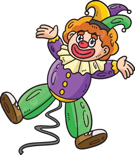 Mardi Gras Payaso Globo Dibujos Animados Color Clipart Cultura Carnaval