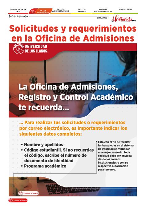 Solicitudes Y Requerimientos En La Oficina De Admisiones