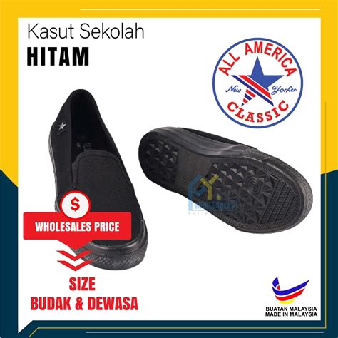 3336bk Black Shoe Kasut Sekolah All America Hitam Shopee Malaysia