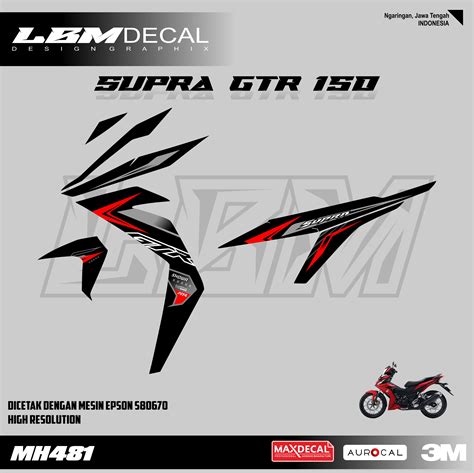 Stiker Motor Supra GTR Stiker Striping Terbaru Honda Supra GTR 150